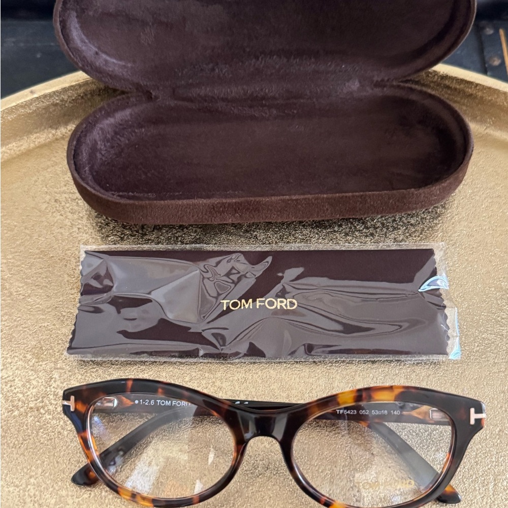 Tom Ford Brown Tortoiseshell Glasses with Case